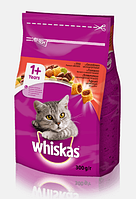 Корм Whiskas (Вискас) для кошек вкусные подушечки с говядиной на развес, 1 кг