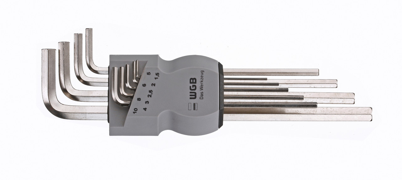 Набір шестигранників 1,5-10 мм( 9 шт), нікельваніі, CrV, WGB (Німеччина), фото 1