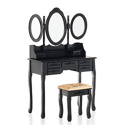 Туалетний столик із 3 дзеркалами та пуфом