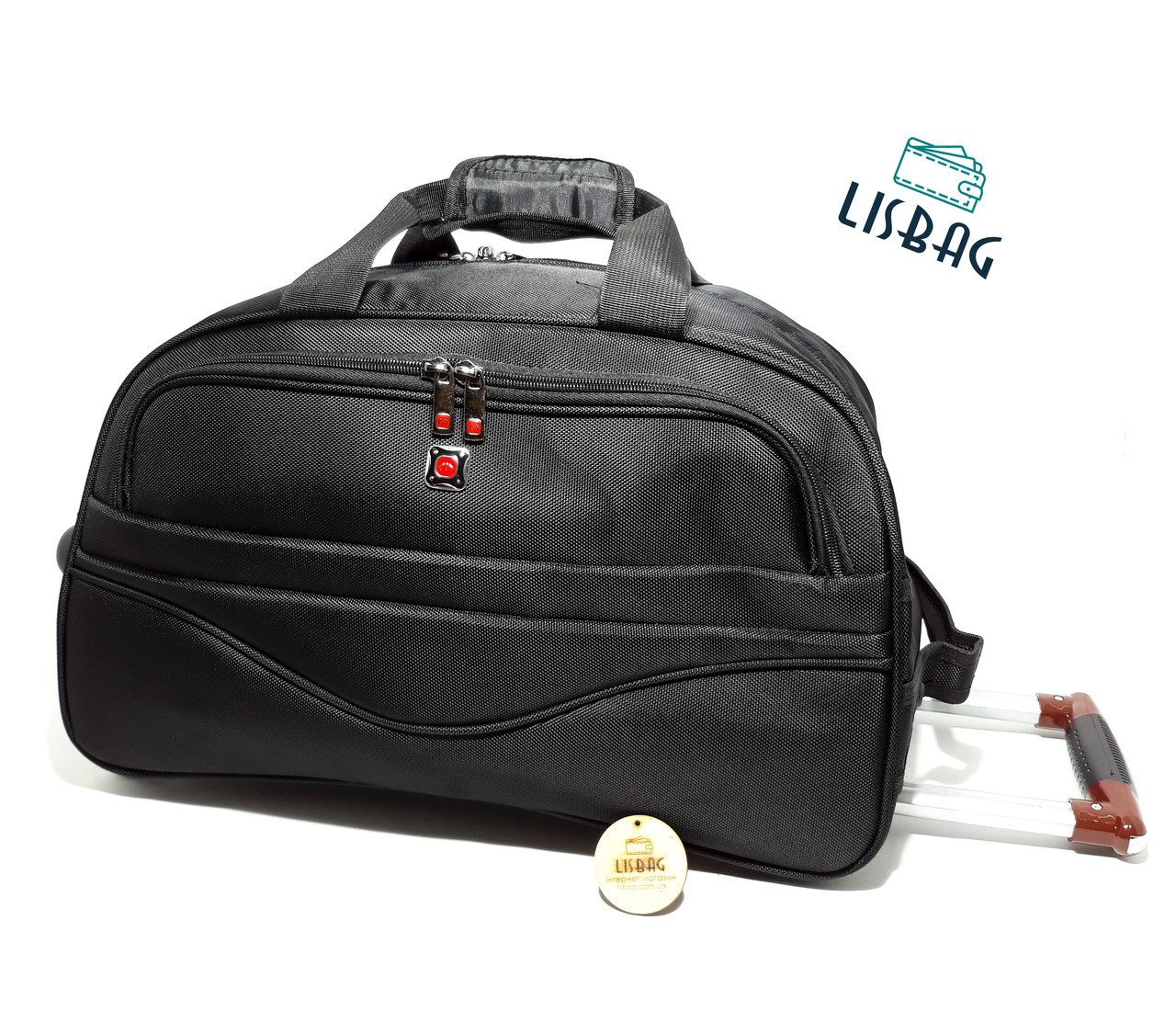 Маленькая сумка на колесах L (45 л) Черная(52*29*30) Чемодан дорожная ...