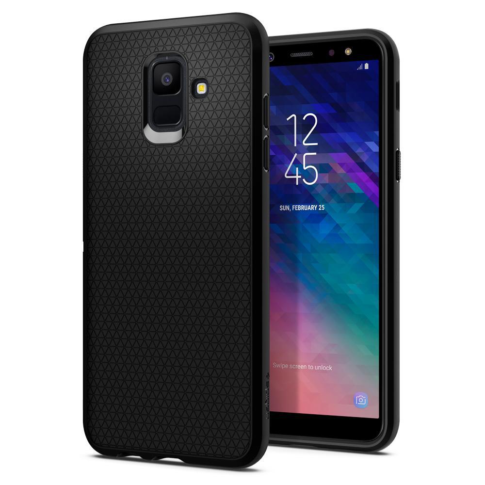 Чехол Spigen для Samsung Galaxy A6 (2018) Liquid Air, Matte Black (596CS24093)