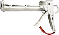 Пистолет для герметика, 310 мл, "полуоткрытый", хромир., зубчатый шток 7 мм// MTX