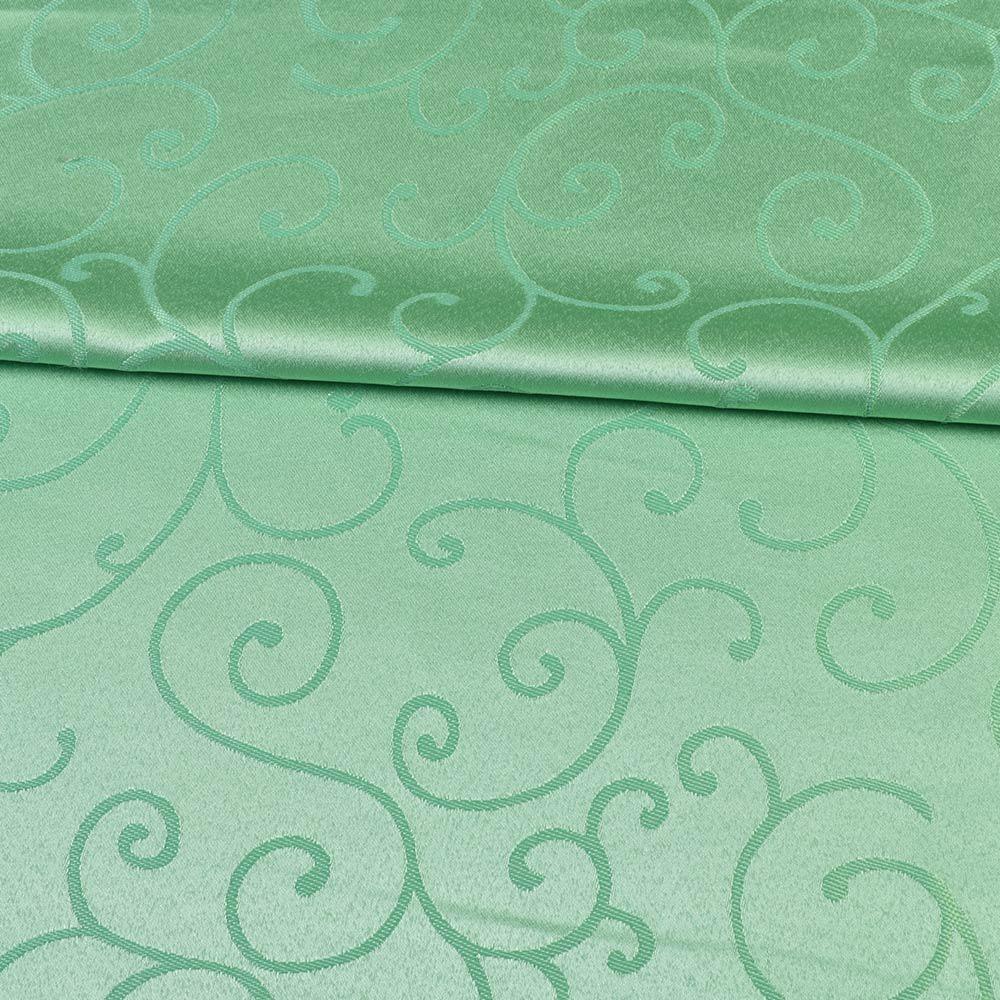Жакард скатерковий завитки зелений світлий, ш.320