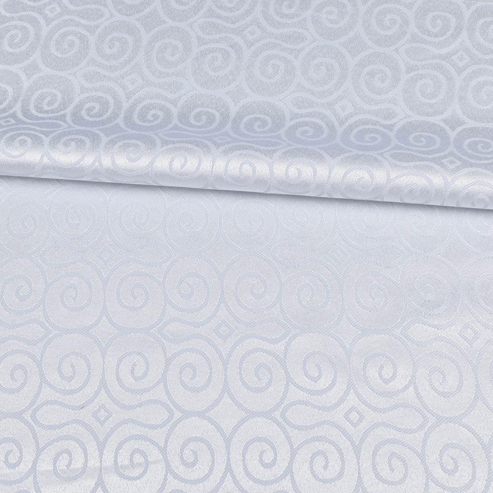 Жакард скатерковий круглі завитки білий, ш.320