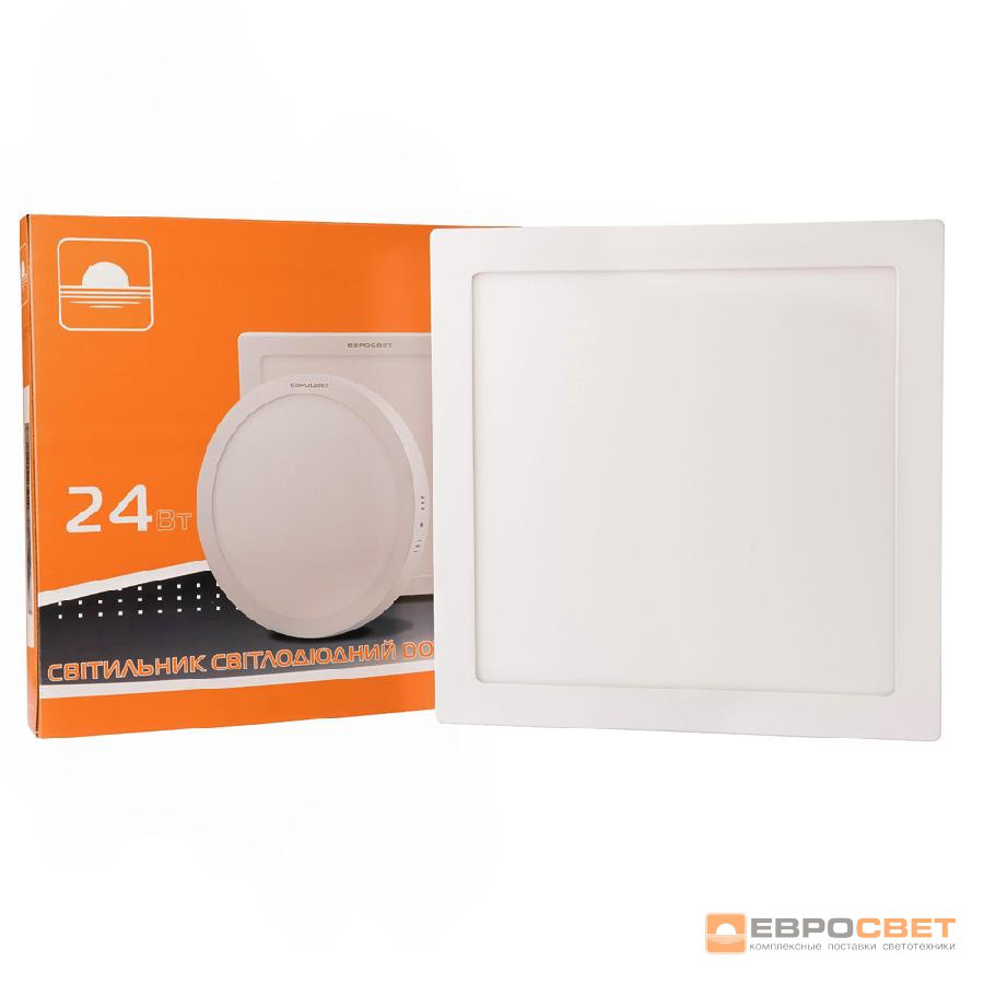 Світильник точковий накладної ЕВРОСВЕТ 24Вт квадрат LED-SS-300-24 4200K - 6400К