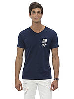 Синя чоловіча футболка LC Waikiki/ЛС Вайки з білим написом