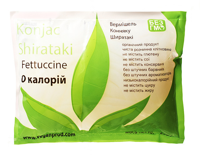 Ширатаки локшина Fettuccine 0 калорій Veganprod 350(200)г