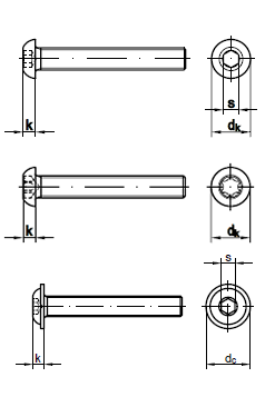 Гвинти з напівкруглою головкою ISO 7280 -1(2) купити