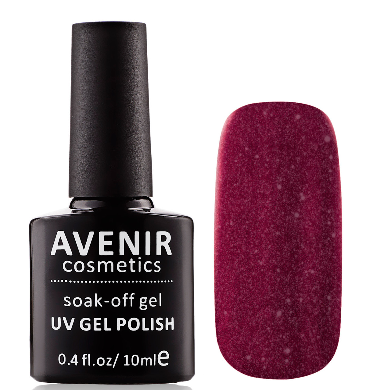 Гель-лак AVENIR Cosmetics №183  Вишнева парча з золотим пилом