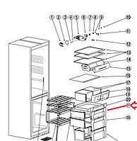Панель ящика Indesit C00283521 (482000049260)