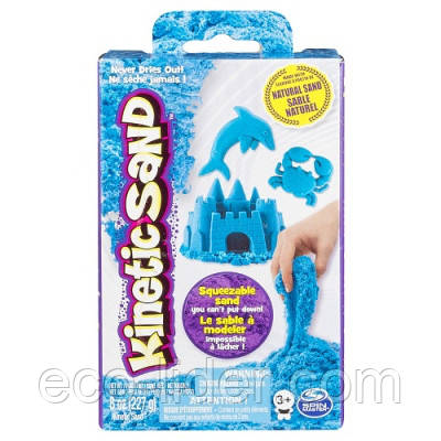 Пісок для дитячої творчості - KINETIC SAND NEON (блакитний, 227г)