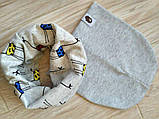 Демісезонний дитячий трикотажний набір шапочка та хомут для хлопчика та дівчинки., фото 7