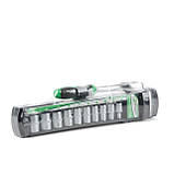 Набір головок 5-14 мм, 1/4", рукоятка з храповим механізмом, 10 од. INTERTOOL ET-6008, фото 2