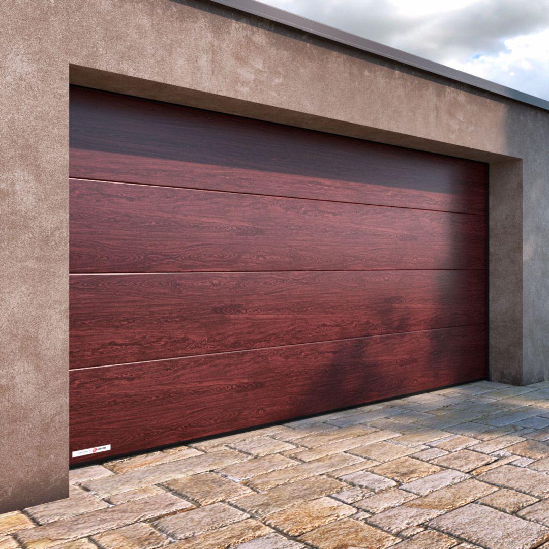 Секційні ворота kruzik 3500x2100 дизайн гладкий