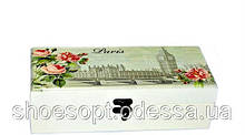 Скринька для чаю Париж дерев'яна в стилі Прованс