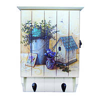 Ключниця дерев'яна з вішалками для одягу