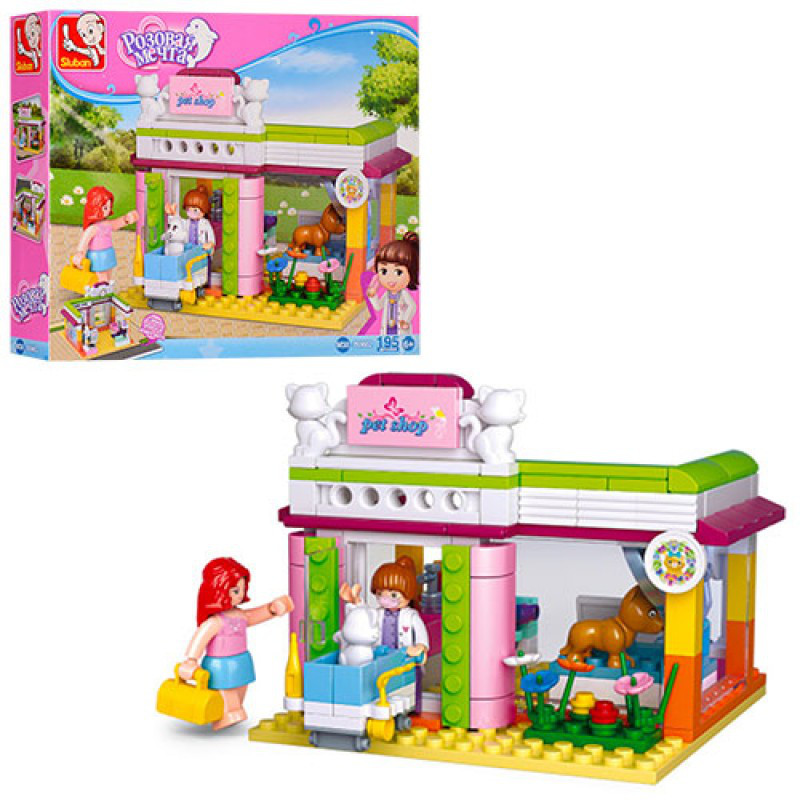 Конструктор SLUBAN M38-B0602 «Girls Dream»: зоомагазин, фігурки, тварини, 195 деталей, фото 1