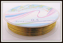Дріт діам. 0,5 мм колір золото.(паковання 10 бобін)