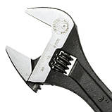 Ключ розвідний 200мм, Cr-V, чорний, фосфатований, з полірованої головкою INTERTOOL XT-0058, фото 3