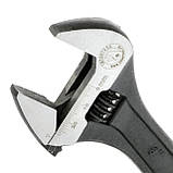 Ключ розвідний 200мм, Cr-V, чорний, фосфатований, з полірованої головкою INTERTOOL XT-0058, фото 5