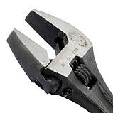 Ключ розвідний 200мм, Cr-V, чорний, фосфатований, з полірованої головкою INTERTOOL XT-0058, фото 6