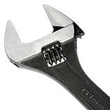 Ключ розвідний 200мм, Cr-V, чорний, фосфатований, з полірованої головкою INTERTOOL XT-0058, фото 7