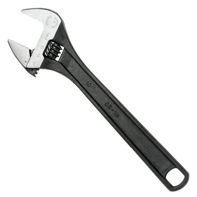 Ключ розвідний 250мм, Cr-V, чорний, фосфатований, з полірованою головкою INTERTOOL XT-0060, фото 1