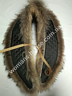 Комір із натуральної шкіри фінського єнота довжина 100 см/8 см, фото 4