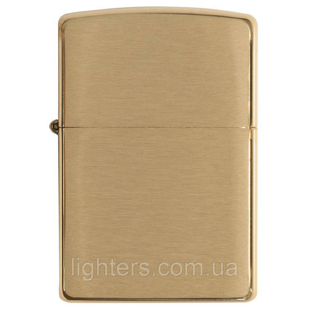 Запальничка бензинова Zippo 204 B Brushed Brass (Матова латунь)., фото 1