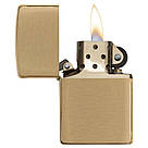 Запальничка бензинова Zippo 204 B Brushed Brass (Матова латунь)., фото 3
