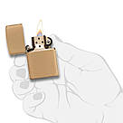 Запальничка бензинова Zippo 204 B Brushed Brass (Матова латунь)., фото 4