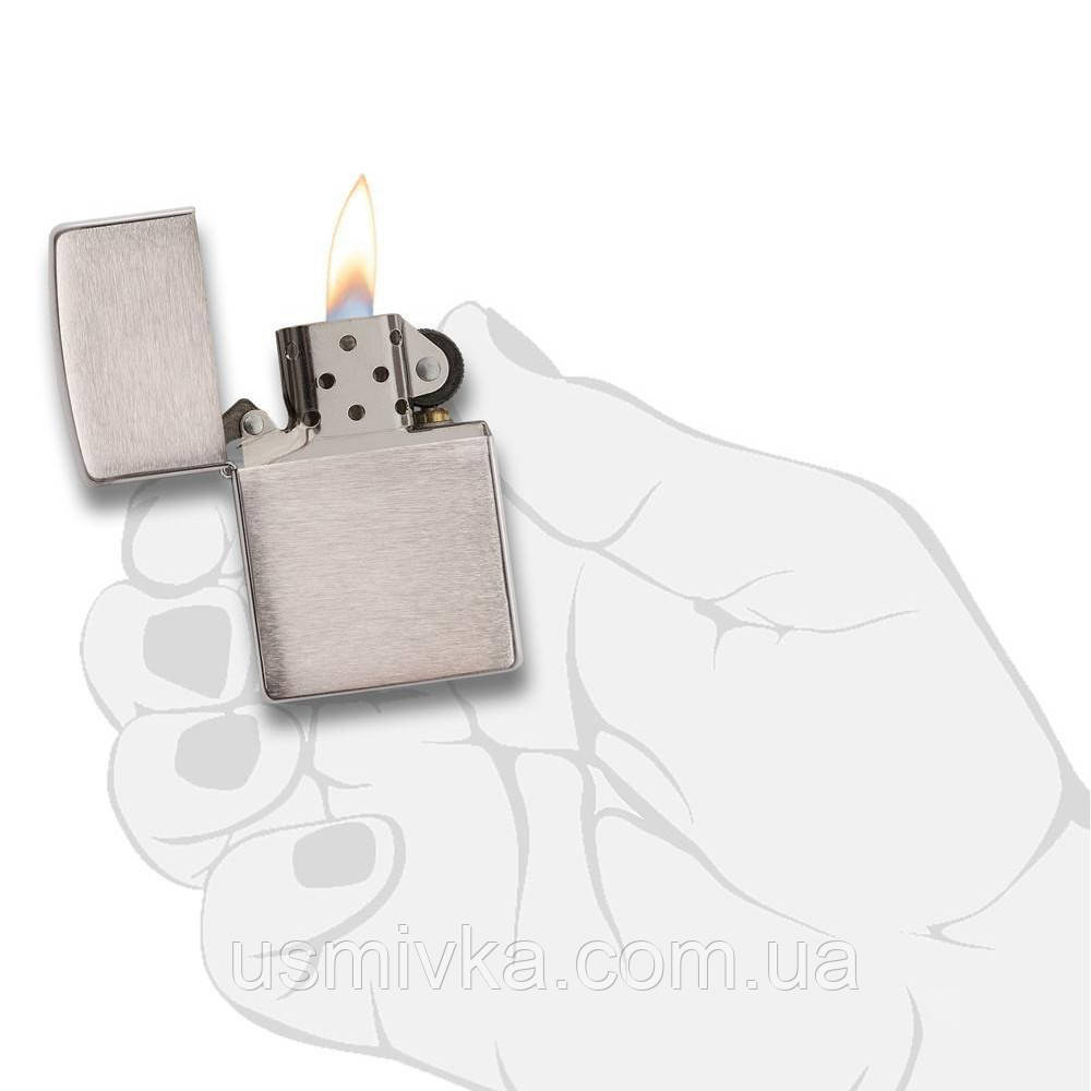 Зажигалка Zippo 200 Brushed Chrome Матовый хром - фото 6 - id-p323932329