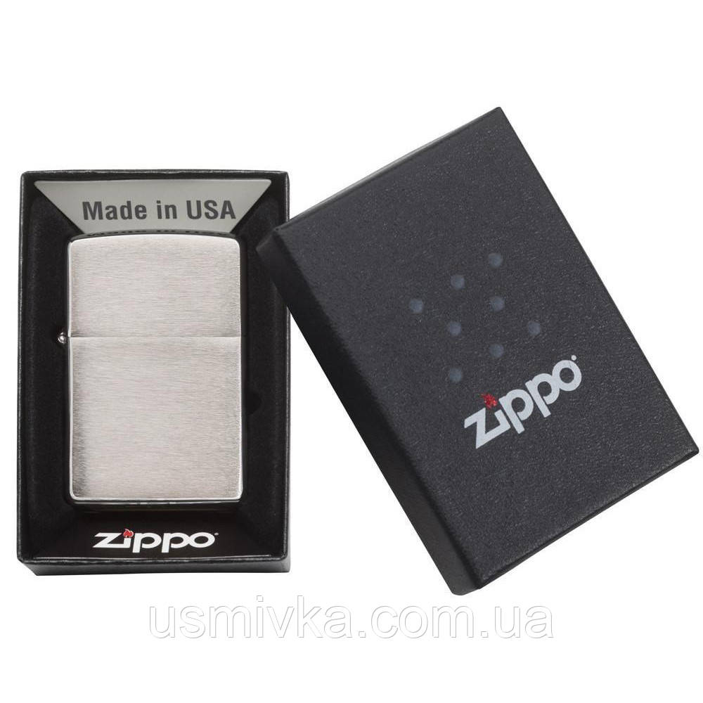Зажигалка Zippo 200 Brushed Chrome Матовый хром - фото 7 - id-p323932329