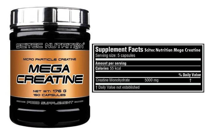 Креатин моногідрат Scitec Nutrition Mega Creatine 150 капс., фото 3