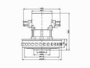 Двигун V2Z-P25 для пилососів SPARKY Vitek BauMaster TOR, фото 4