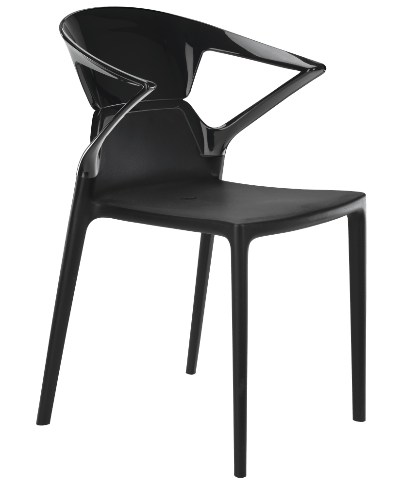 Крісло Papatya Ego-K чорне сидіння, верх чорний