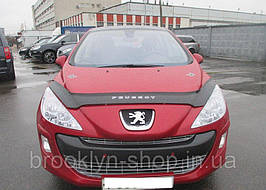 Дефлектор капоту, мухобойка Peugeot 308 з 2008-2011 р. в. VIP