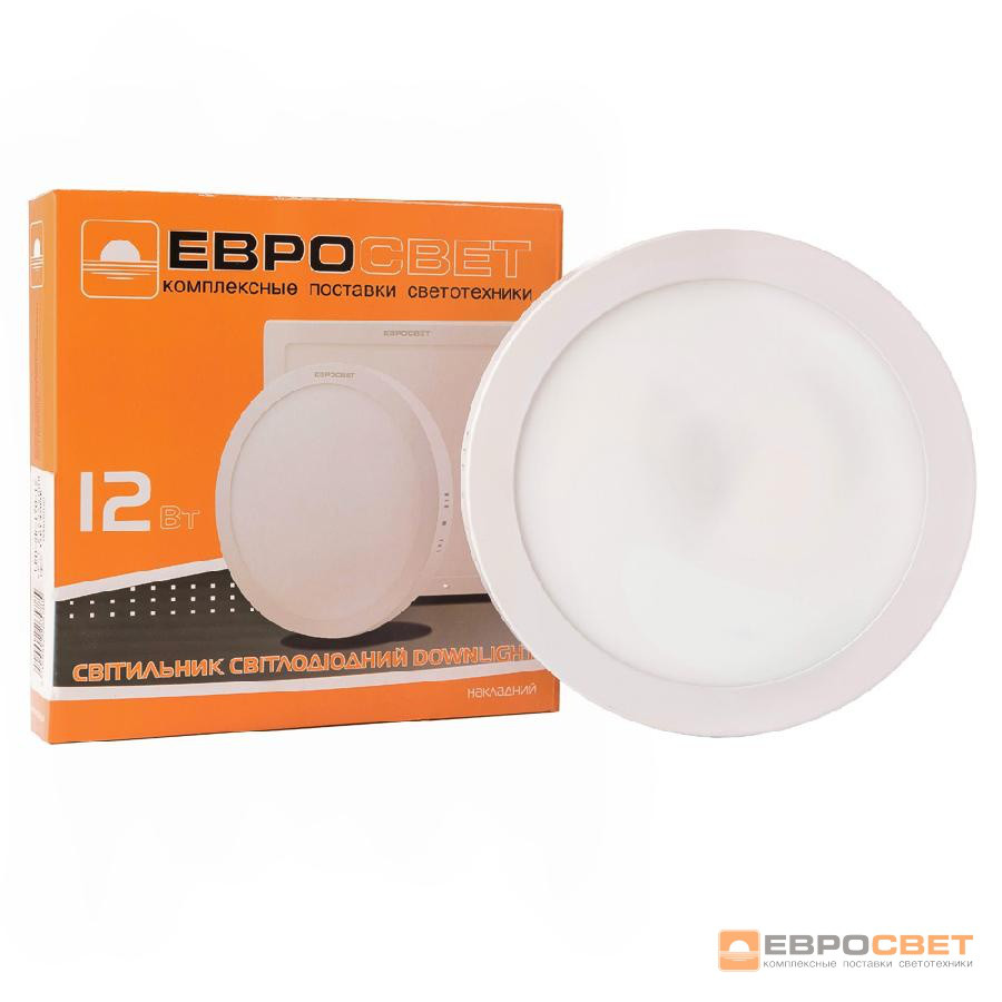 Світильник точковий накладної ЕВРОСВЕТ 12Вт коло LED-SR-170-12 4200К -6400K