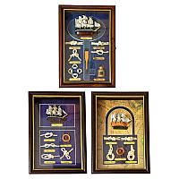 Красива дерев'яна ключниця Морська тема