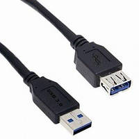 05-10-041. Шнур USB штекер А - гнездо A, version 3.0, синий, 80см