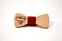 Детская деревянная галстук - бабочка супермен