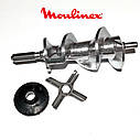 Шнек для м'ясорубки Moulinex SS-989487 (з кільцем ущільнювача) L=128 в комплекті з ножем - запчастини для м'ясорубок Moulinex, фото 2