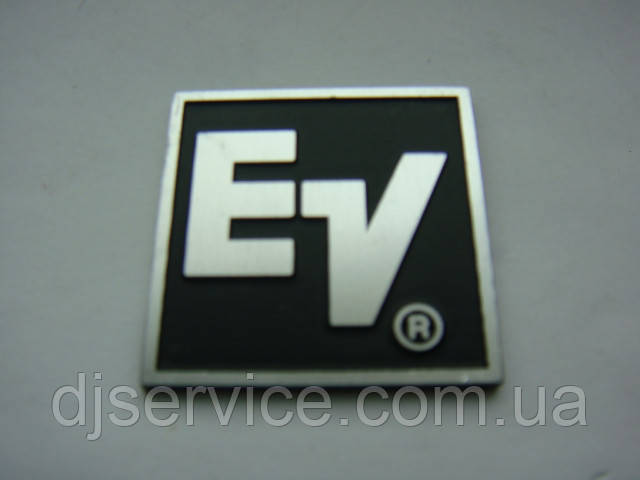 Значок, наклейка, логотип EV (Electro voice) 28x28mm на сітку колонки