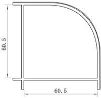 Угловой переход 90гр. для рамы шириной 60 мм (овальной формы).