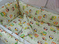 Дитячий постільний набір в ліжечко 8 предметів Совята