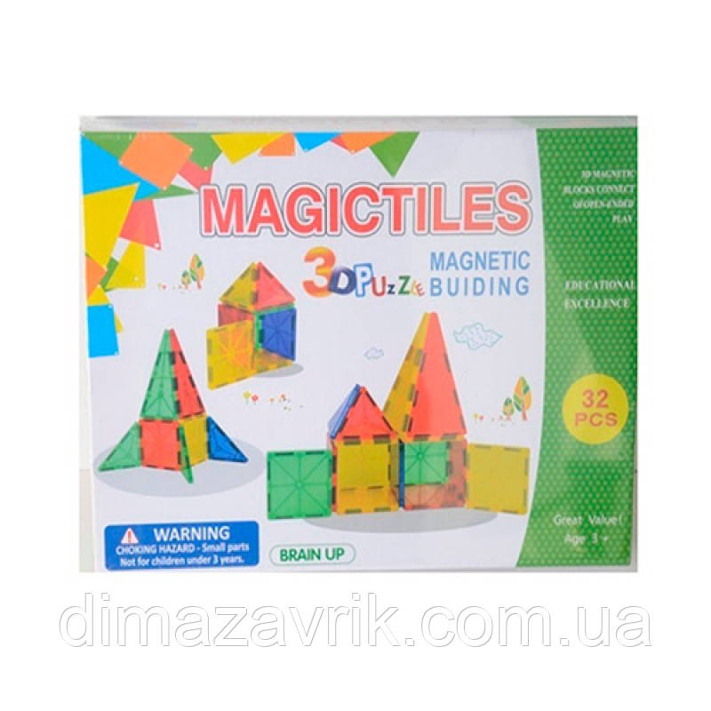 Конструктор ME663 магнітний 32 деталі, фото 1