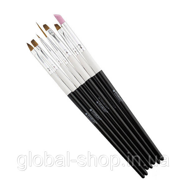 Набір пензлів для гелю Starlet Professional, з бруком, 7 штук