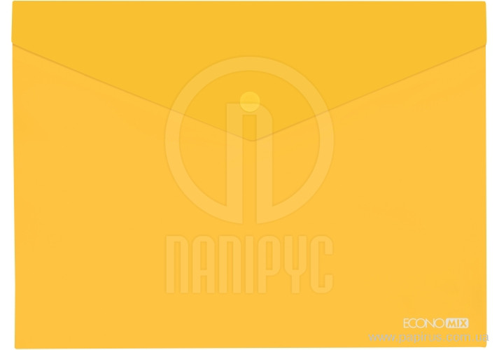 Папка-конверт В5 прозрачная кнопку, желтая (Е31302-05) - фото 1 - id-p744675397