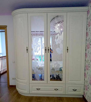 Шафа 1-но радіусна  дерев'яна для передпокою / спальні в класичному стилі ДІАРСО колір на вибір, РКБ-Меблі, фото 2