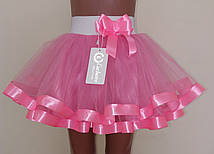 Дитяча ніжно рожева спідничка на резинці в два шари фатину, розмір 98-104